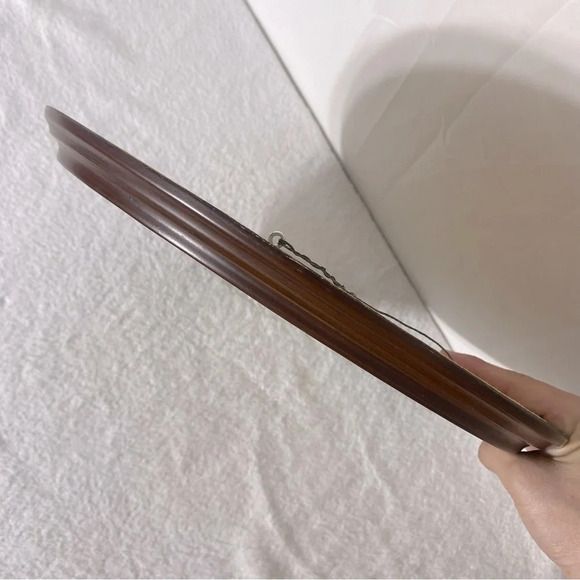 Vintage Hummel Completed Oval Framed Embroidery Art - Picture 6 of 10